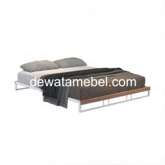 Steel Bed Frame Size 160x200 - XAVIER HIRO 160 / White 
